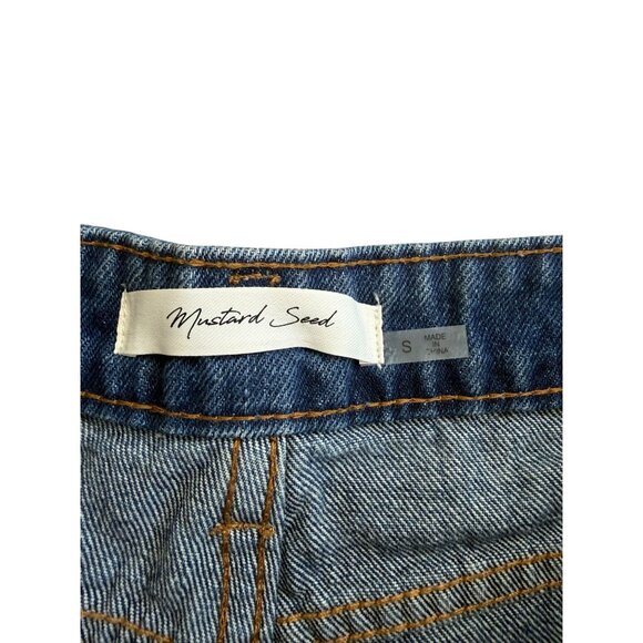 MUSTARD SEED Cuffed Distressed Denim Shorts Size Small - Picture 4 of 6